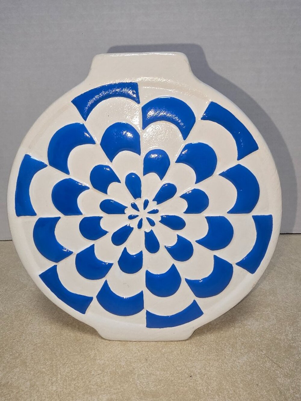 One of a Kind Hand Painted Embossed Jonathan Adler Vase